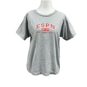 Vintage ESPN Graphic Print Women I Know The Game T Shirt Sz XL Gray